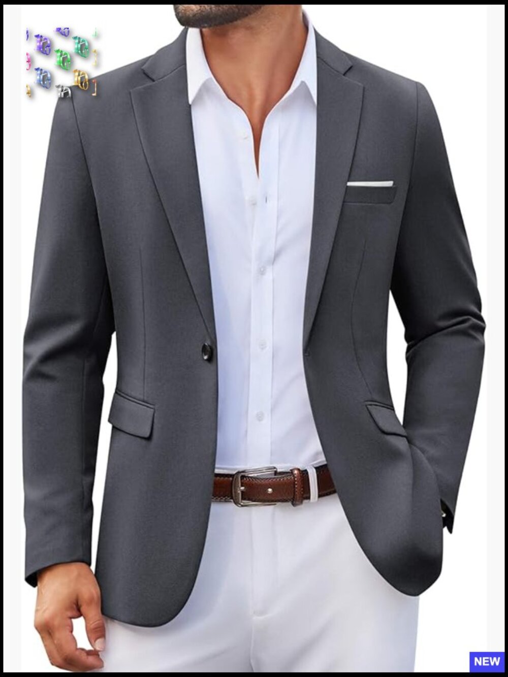 Lightweight Blazer Sport Coat One Button Casual Classic Regular Fit Polyester